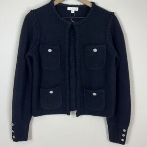 J. Crew Merino Wool Lady Sweater Jewel Buttons Cardigan Size Medium